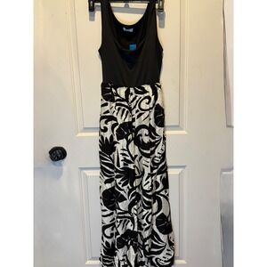 Cupshe Womens Black White Tropical Leaf Print Wide Leg Jumpsuit Large NEW